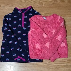 GIRLS Osh Kosh Fleece Zip Up & Crop Sweater
